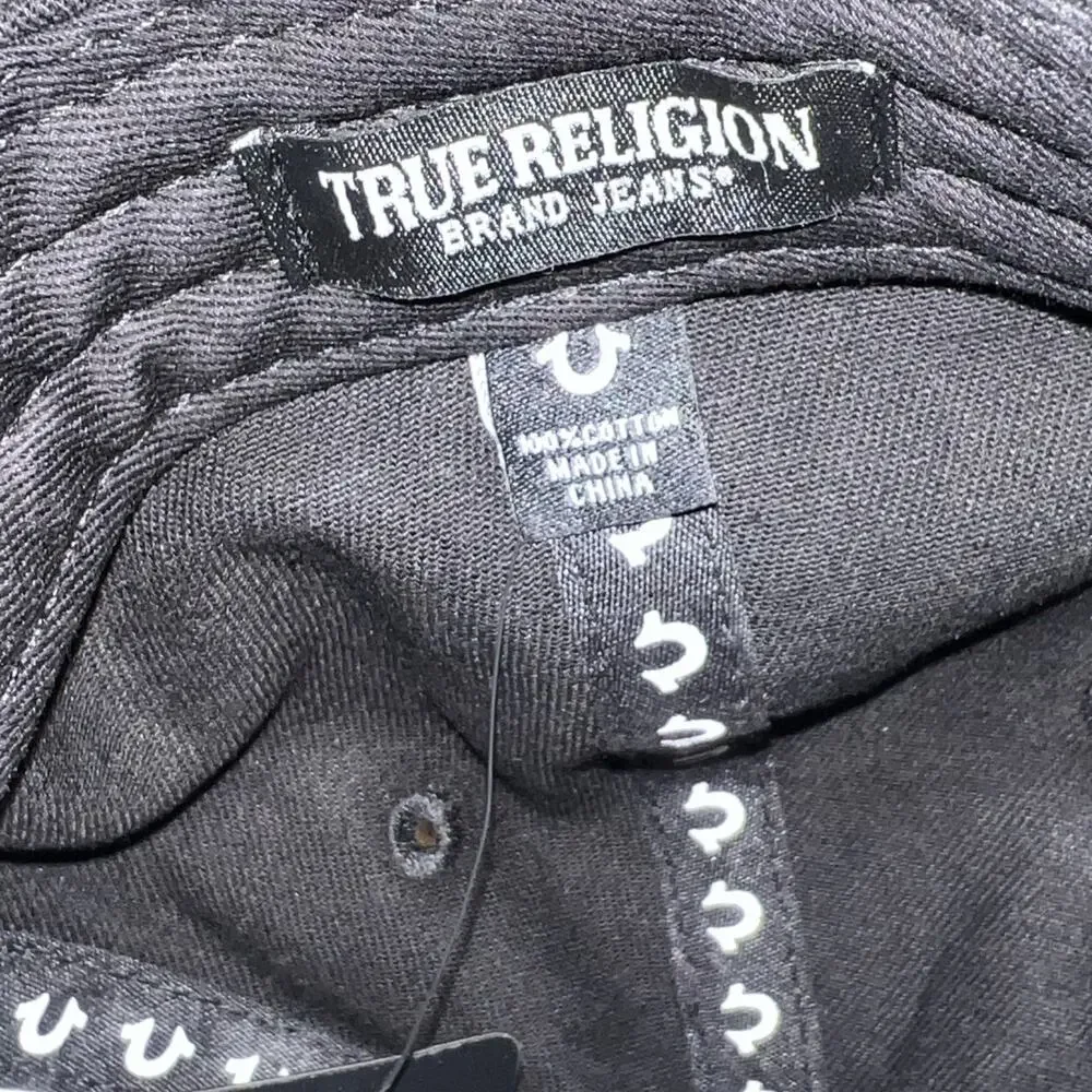 True Religion Adjustable Crystal Wing Hat Hey Black OS
